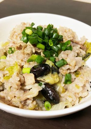 豚バラレタスもち麦ご飯柚子胡椒風味黒豆入-レシピのメイン写真