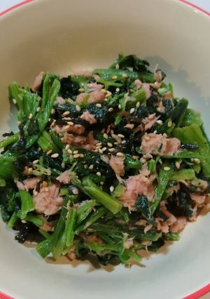 簡単！めちゃうま！ほうれん草ツナ塩昆布♪-レシピのメイン写真