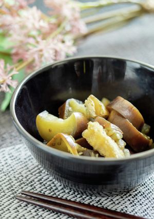 茄子とあげ辛子和え【入院食⑥昼/冷副菜】-レシピのメイン写真