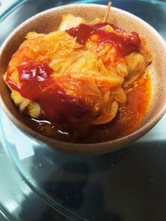白菜活用術 ロール白菜のケチャップ煮込み-レシピのメイン写真