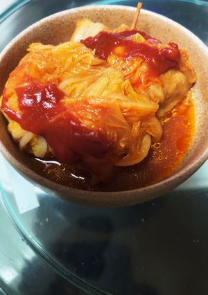 白菜活用術　ロール白菜のケチャップ煮込み-レシピのメイン写真