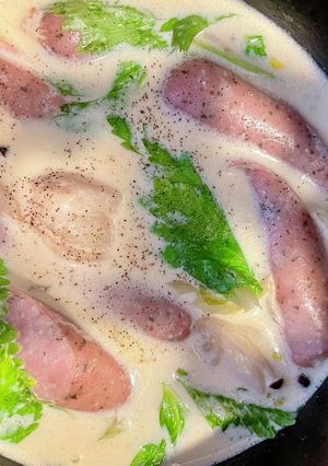 ホタテとウインナーの豆乳スープ-レシピのメイン写真
