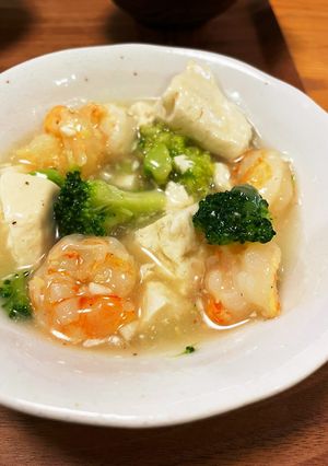 ブロッコリーとエビの塩豆腐あんかけ-レシピのメイン写真