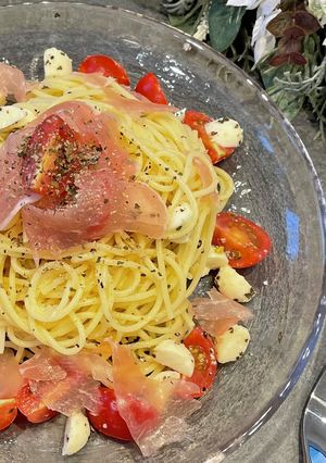 簡単オシャレ✨フライパン不使用冷製パスタ-レシピのメイン写真
