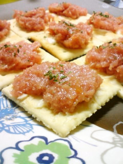 簡単おつまみ☆まぐろのカナッペ-レシピのメイン写真