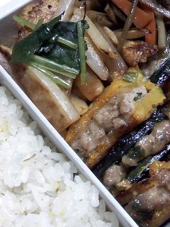 【弁当】かぼちゃの肉挟み焼きと大根炒め-レシピのメイン写真