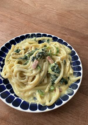 うどんカルボナーラ-レシピのメイン写真