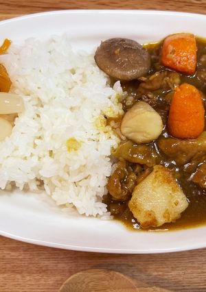 マーガリンで野菜を揚げ焼き豚しゃぶカレー-レシピのメイン写真