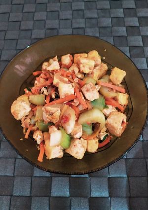 簡単！豆腐の甘辛炒めinインドネシア-レシピのメイン写真