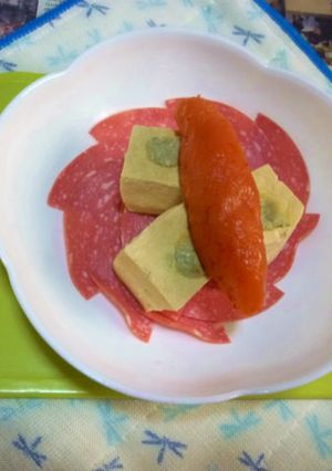 ビアソ+辛子明太子の冷や奴のタパス-レシピのメイン写真