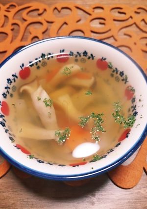 レンチンお母さん味のコンソメスープ！-レシピのメイン写真