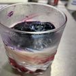 ブルーベリーソースの豆乳プリン
