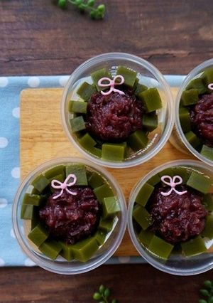 抹茶寒天のクリスマスリース-レシピのメイン写真