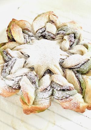 クリスマスに抹茶のスノーフレークブレッド-レシピのメイン写真