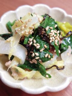 白菜とほうれん草のツナこんぶ和え-レシピのメイン写真