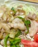 新玉ネギと薄切り豚肉で簡単生姜焼き