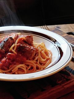 めっちゃ旨い★サバ缶でトマトソースパスタ-レシピのメイン写真