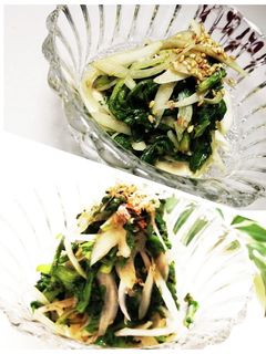 春菊と玉ねぎの和えもの2品-レシピのメイン写真