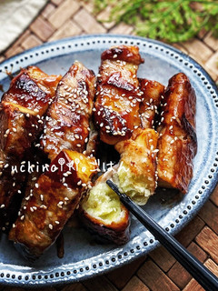 ご飯に合う♪♪さつまいもの甘辛肉巻き-レシピのメイン写真