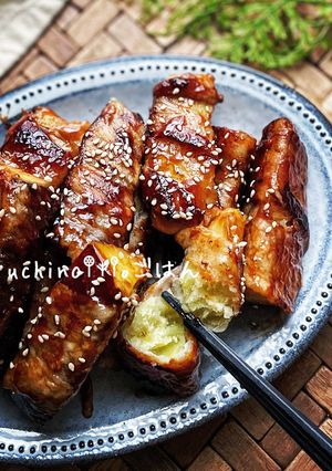 ご飯に合う♪♪さつまいもの甘辛肉巻き-レシピのメイン写真