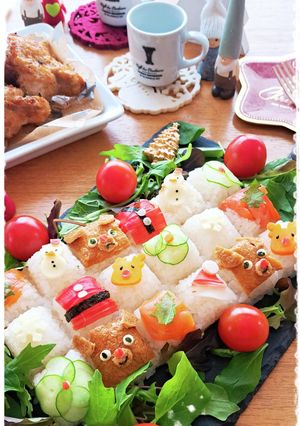 クリスマス　キューブ寿司のX'mas-レシピのメイン写真