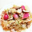 島田都市屋上農園の赤カブかた焼きそば