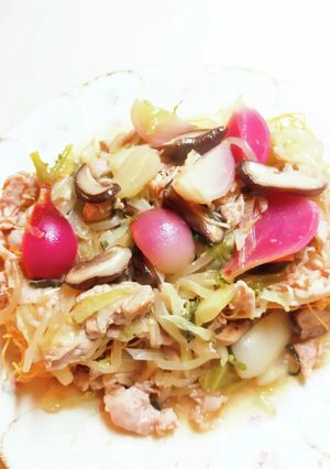 島田都市屋上農園の赤カブかた焼きそば-レシピのメイン写真