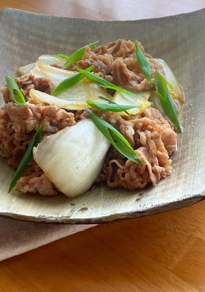*甘辛食堂*焼き白菜と牛肉のすき焼き風*-レシピのメイン写真