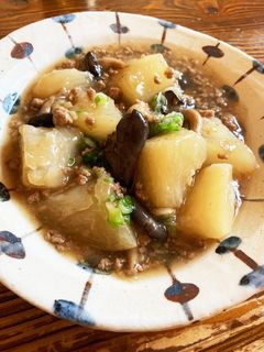蕪とヒラタケのそぼろ煮-レシピのメイン写真