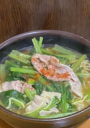 小松菜と豚バラ肉のラーメン-レシピのメイン写真
