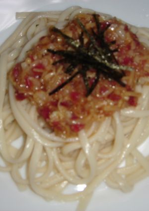 サッパリ梅なめ茸うどん♪-レシピのメイン写真