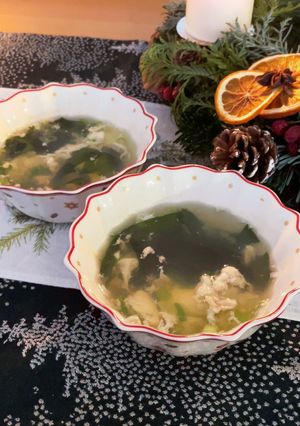 卵白消費☆ワカメと小ねぎのスープ♪-レシピのメイン写真