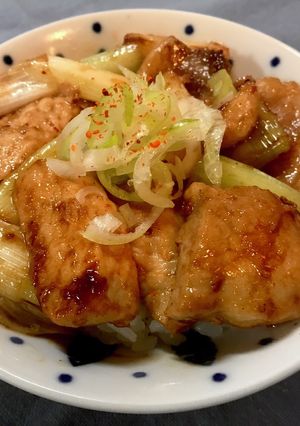 焼肉のタレでガッツリ長ネギ豚丼-レシピのメイン写真