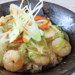 รูปของ レンジで手早く１品☆エビと白菜の中華丼