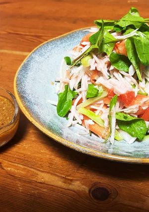 胡麻ソースと柚子味噌のドレッシングサラダ-レシピのメイン写真