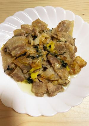 豚バラ肉のネギ大葉炒め-レシピのメイン写真