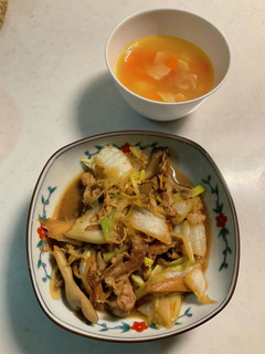 味噌炒め、コンソメスープ-レシピのメイン写真