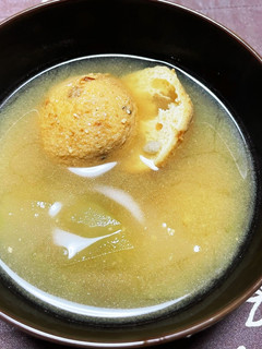 青パパイヤとがんもどきの味噌汁-レシピのメイン写真