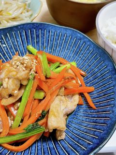 豚こまと小松菜の中華甘辛炒め-レシピのメイン写真