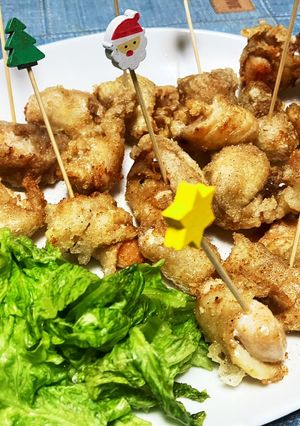 鶏皮チキン♡クリスマス(*'▽'*)-レシピのメイン写真