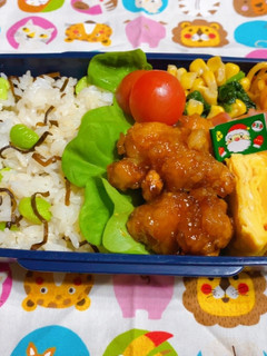 時短お弁当盛り付け記録 旨たれ唐揚げ-レシピのメイン写真