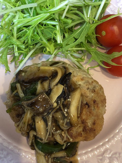 豆腐ハンバーグきのこ餡かけ-レシピのメイン写真