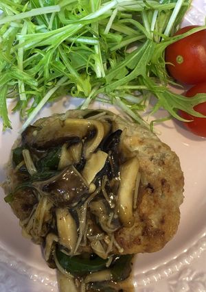 豆腐ハンバーグきのこ餡かけ-レシピのメイン写真