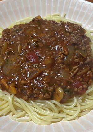 デミ&トマト缶DE濃旨ミートソースパスタ-レシピのメイン写真