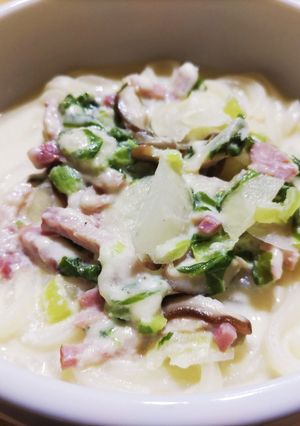 子ども向け野菜の取れるミルクスープうどん-レシピのメイン写真