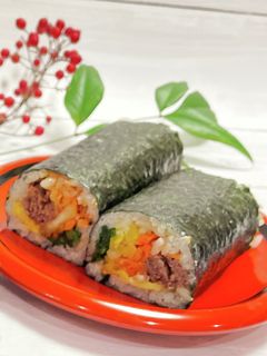【ポリ袋で簡単】恵方巻(キンパ)-レシピのメイン写真
