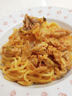 ☆豆乳で☆汁なし!豚キムチクリーム麺-レシピのメイン写真