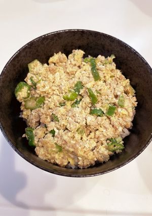 とっても簡単！オクラと卵のそぼろ丼-レシピのメイン写真