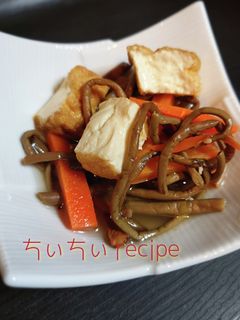 レンチンで厚揚げとぜんまいの炊いたん-レシピのメイン写真