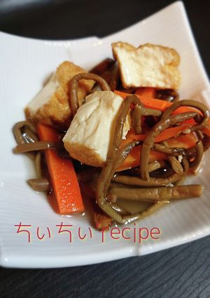 レンチンで厚揚げとぜんまいの炊いたん-レシピのメイン写真